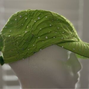 GREEN STUDDED PAGEBOY HAT